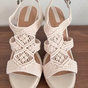 Copper Key Cream Crochet Espadrilles